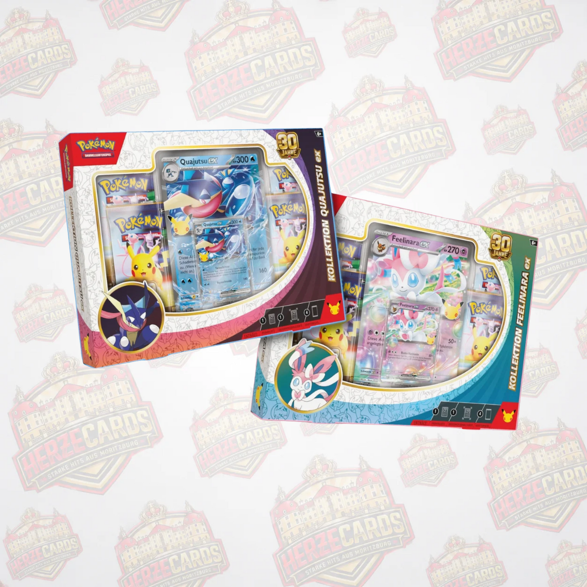 Pokémon 30 Jahre ex-Kollektion Feelinara-ex oder Quajutsu-ex – Deutsch Sealed