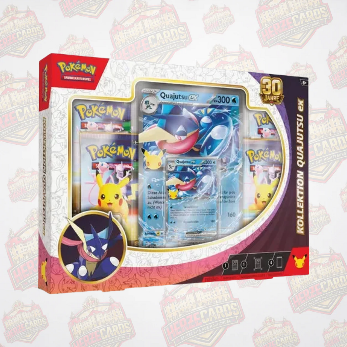 Pokémon 30 Jahre ex-Kollektion Feelinara-ex oder Quajutsu-ex – Deutsch Sealed
