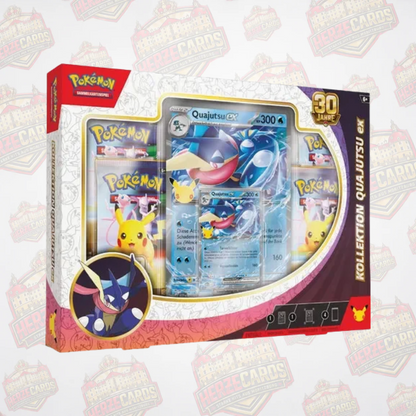 Pokémon 30 Jahre ex-Kollektion Feelinara-ex oder Quajutsu-ex – Deutsch Sealed