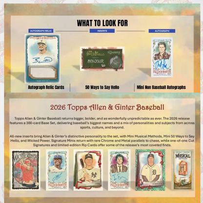 Topps 2026 Allen and Ginter Baseball Value Box Englisch Sealed